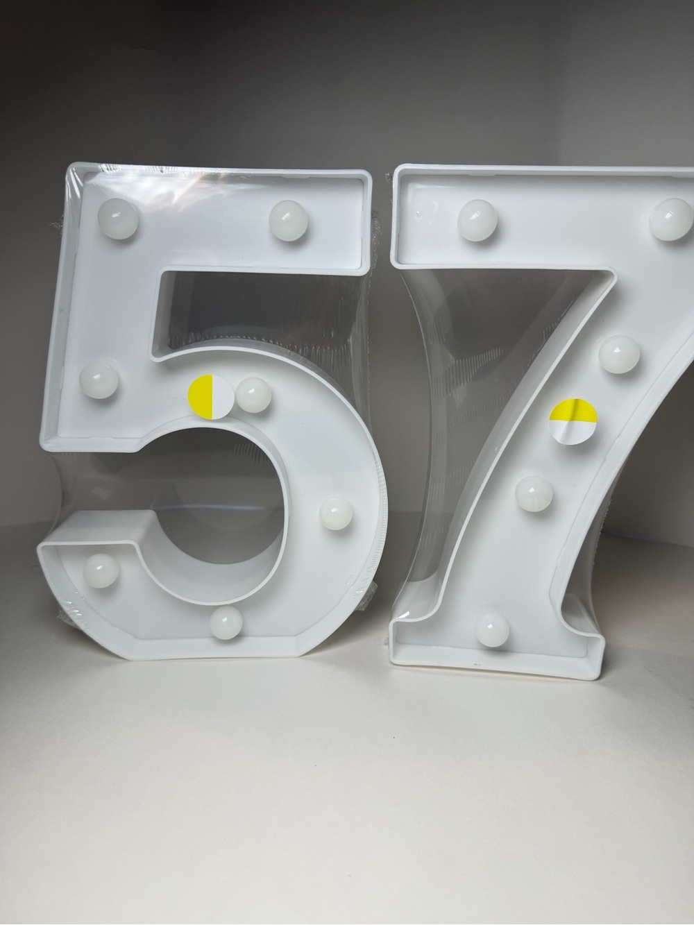 White LED Marquee Number Set - 5 and 7 or Decorative Party Sign